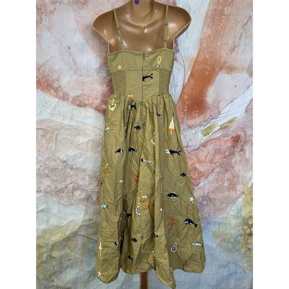 Anthropologie Maeve Sleeveless Square-Neck Drop-Waist Midi Dress - Picture 6 of 7